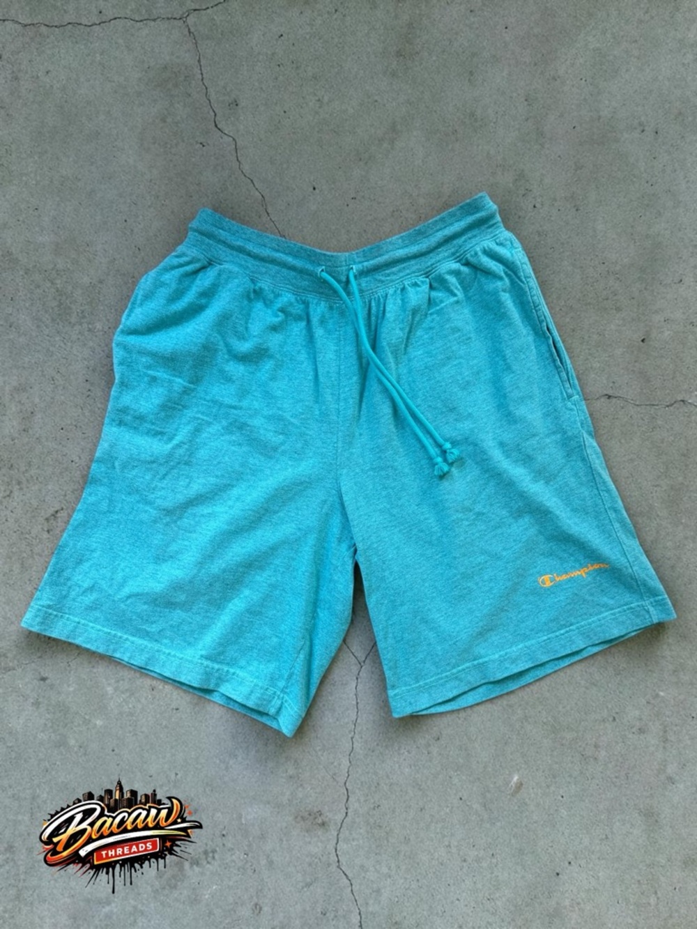 Champion Men's Medium Aqua Terry Shorts
